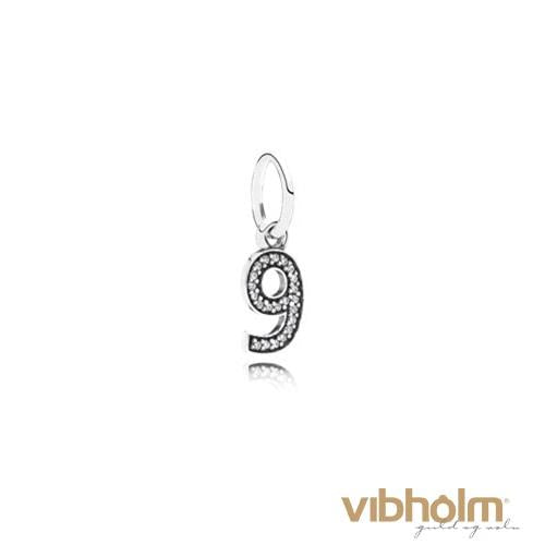 6: Pandora - Number 9 Pendant Charm sølv 791347CZ