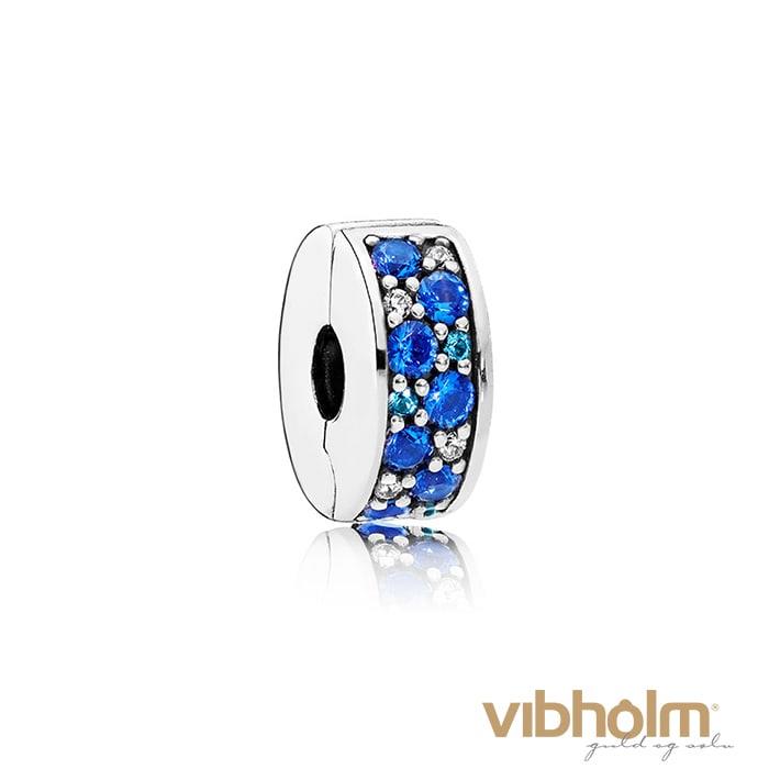 Billede af Pandora - Blue Mosaic Shining Elegance Spacer Clip Charm sterlingsølv 791817NSBMX