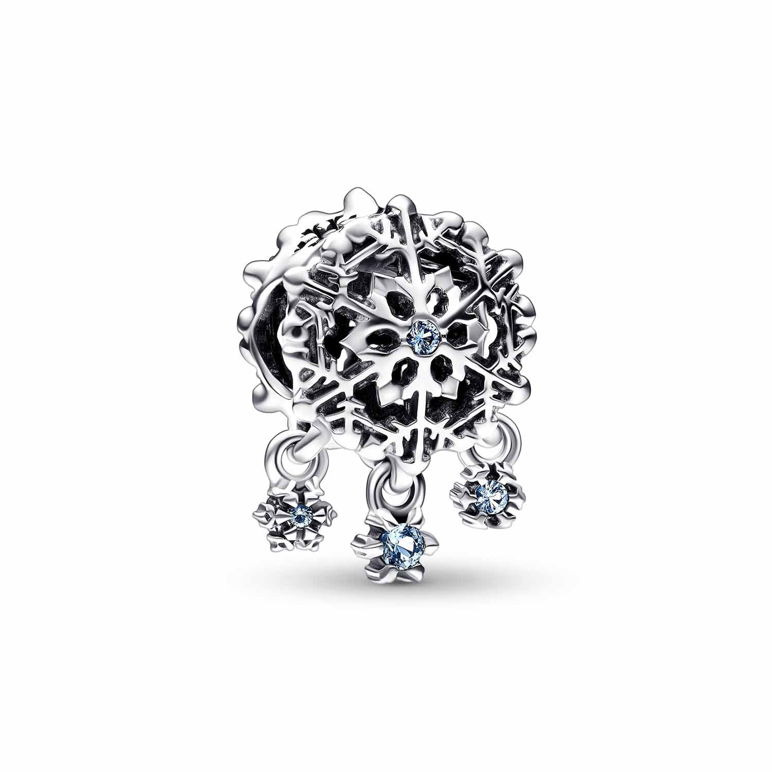 Billede af Pandora - Isblåt Snefnug charm sølv sterlingsølv