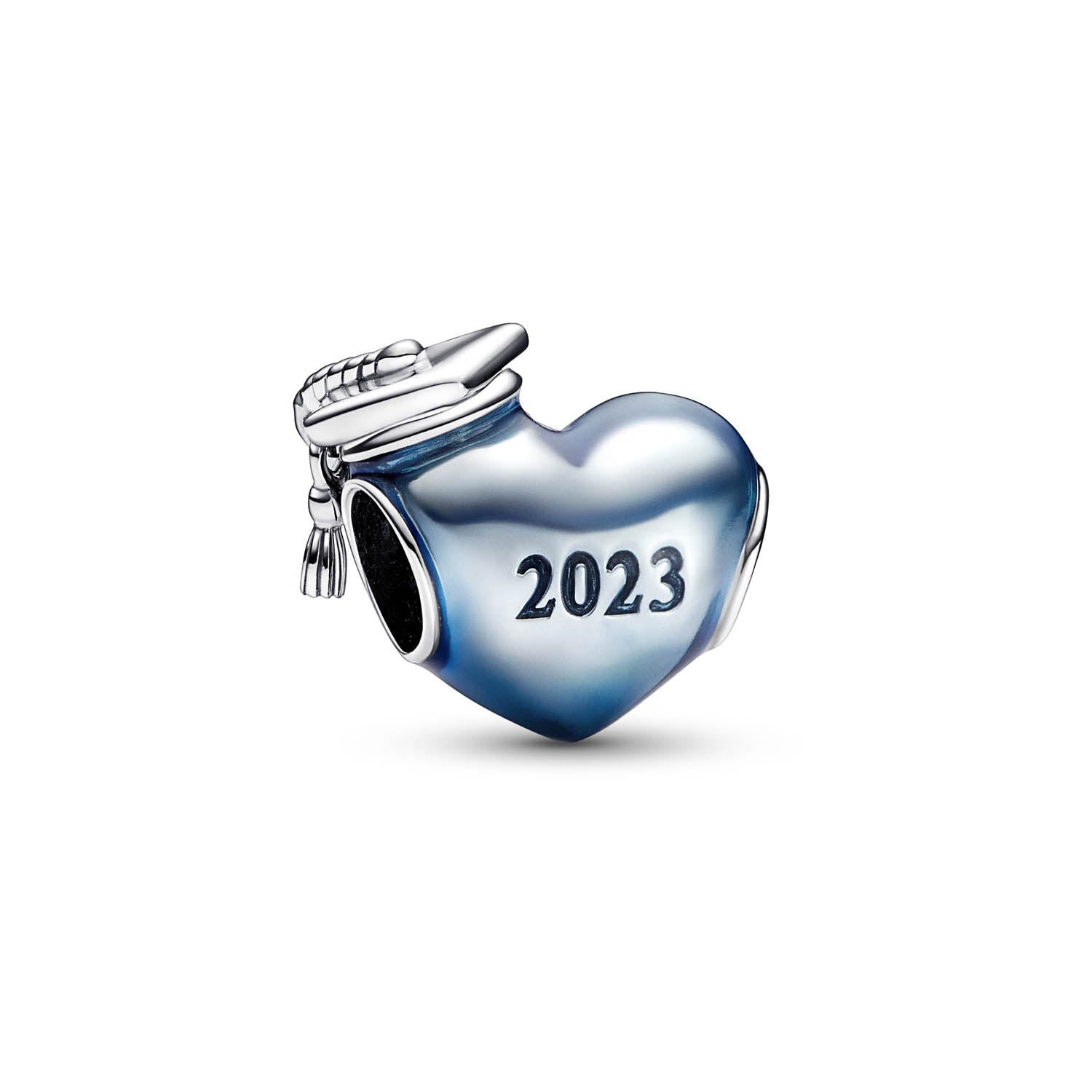 Billede af Pandora - Blue Graduation Heart charm, 2023 Sølv sterlingsølv
