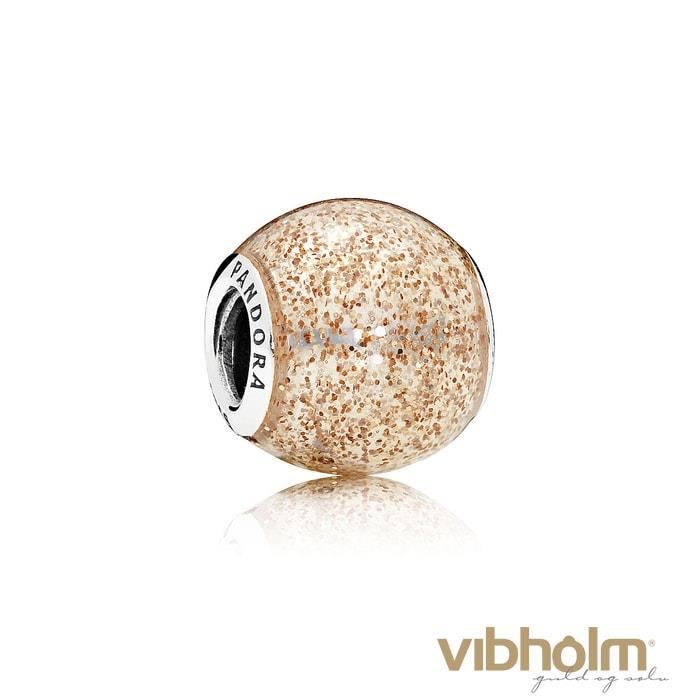 Billede af Pandora - Rose Golden Glitter Ball Charm sterlingsølv 796327EN145