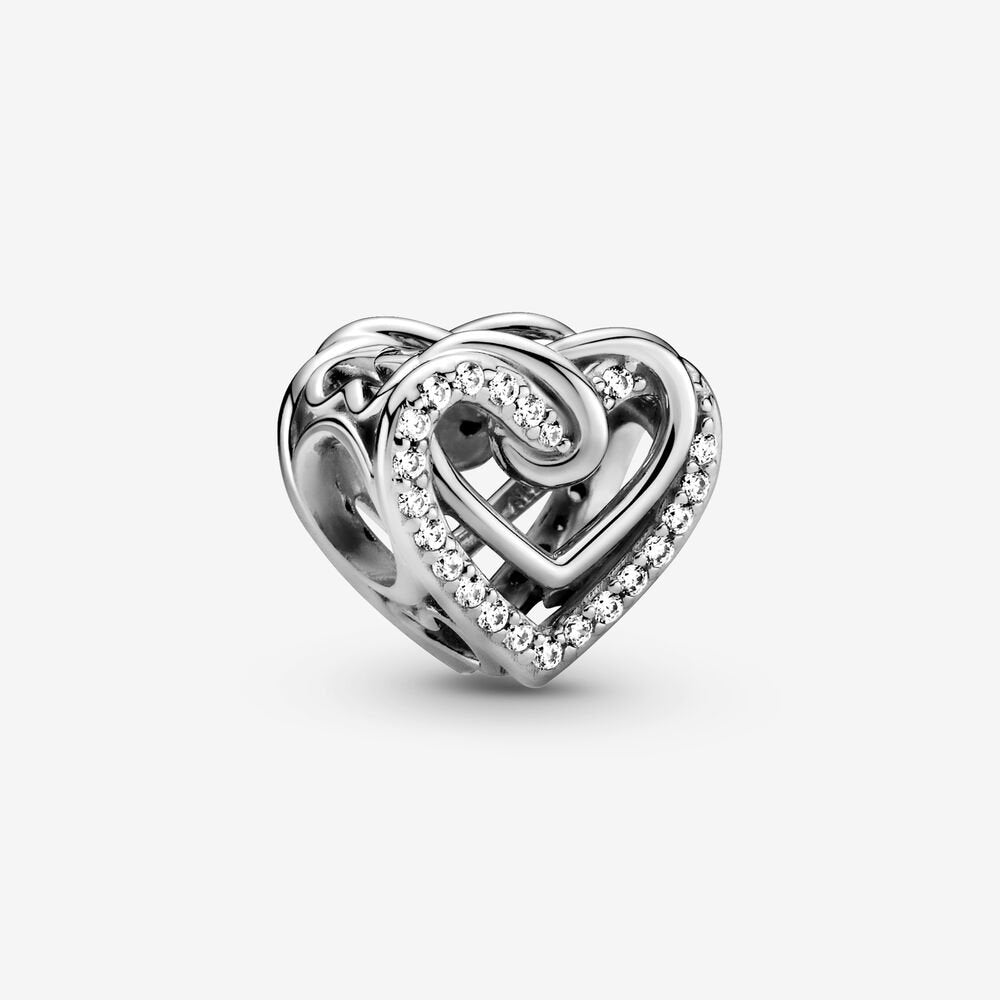 Billede af Pandora - Sparkling Entwined Hearts charm sølv