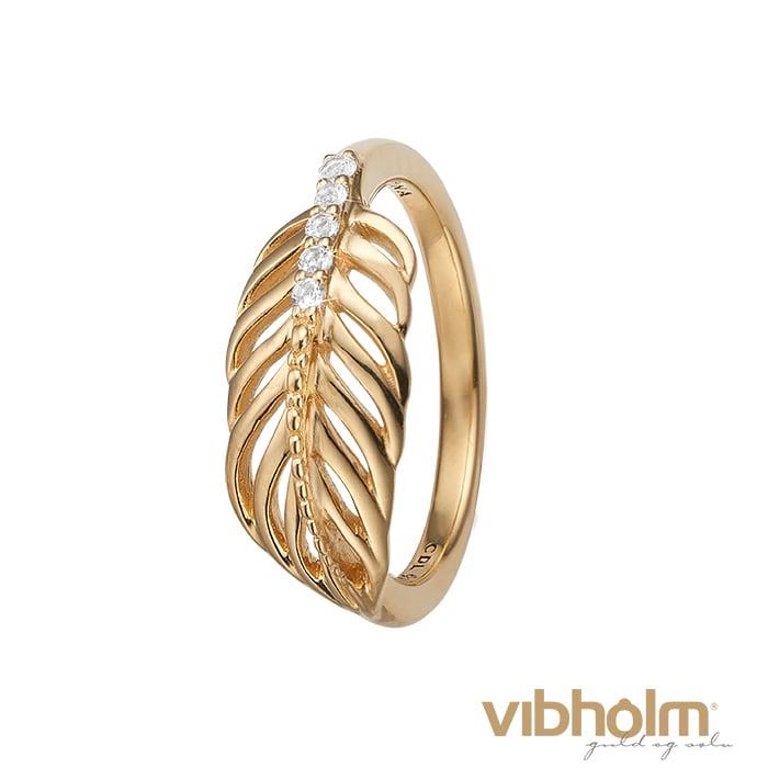 Christina Design London Jewelry & Watches - Feather Ring forgyldt sølv 800-2.15.B