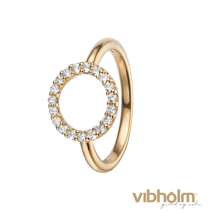 Christina Design London Jewelry & Watches - Topaz Circle Ring forgyldt sølv 800-3.20.B
