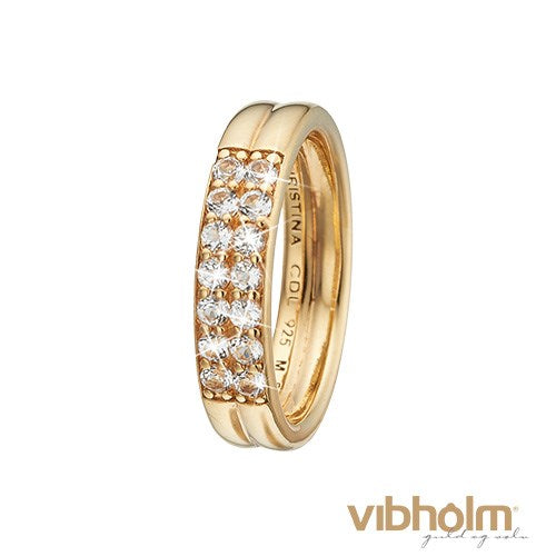 Billede af Christina Design London Jewelry & Watches - Eternity Topaz ring forgyldt sølv m/ topas