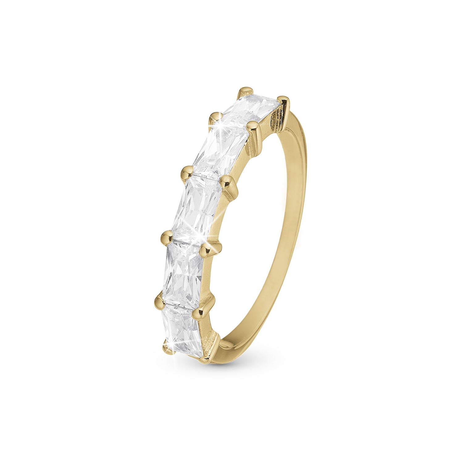 Christina Design London Jewelry & Watches - White Baquette ring forgyldt sølv sterlingsølv
