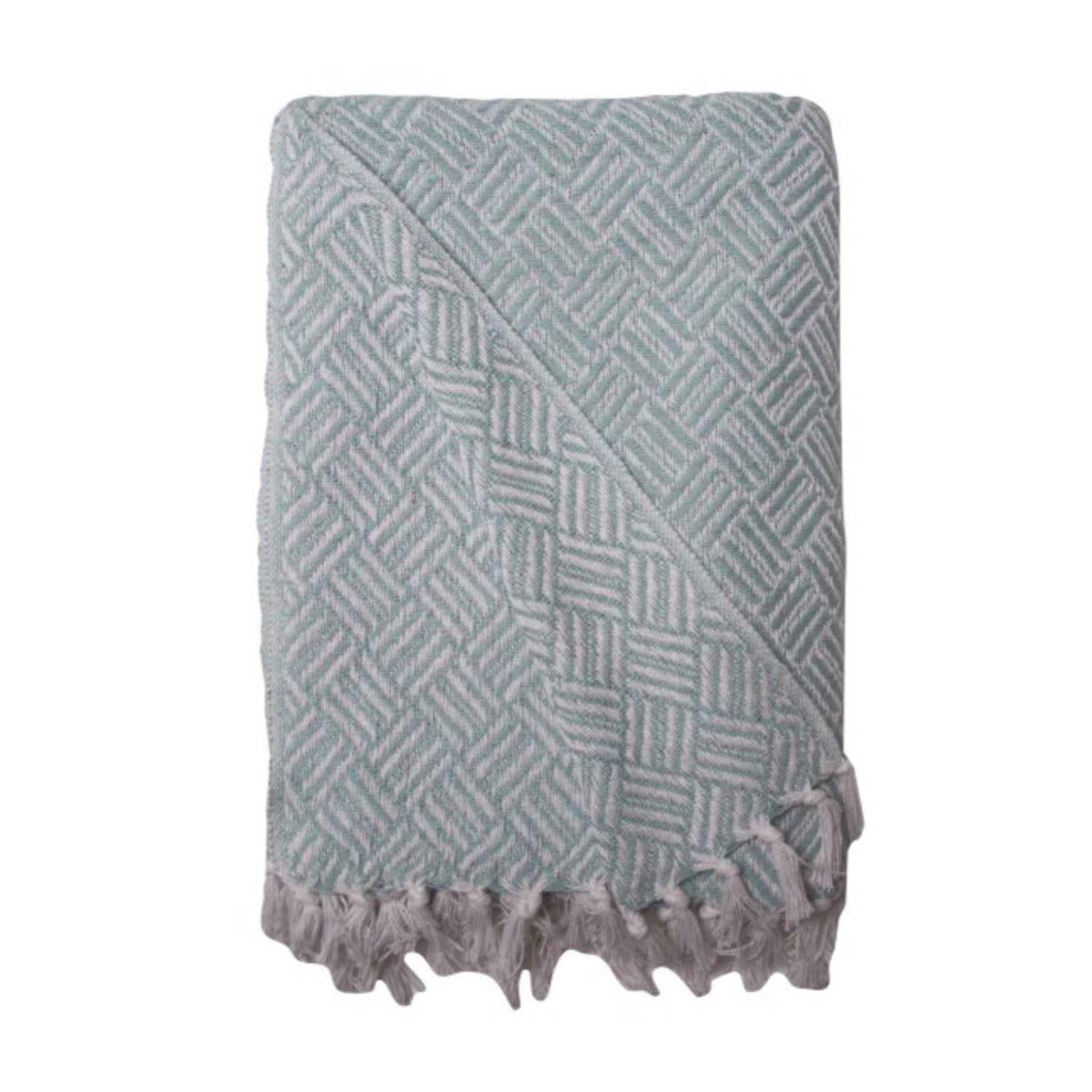 Billede af Vibholm - Plaid Throws Rhombs Mint Genbrugstekstil