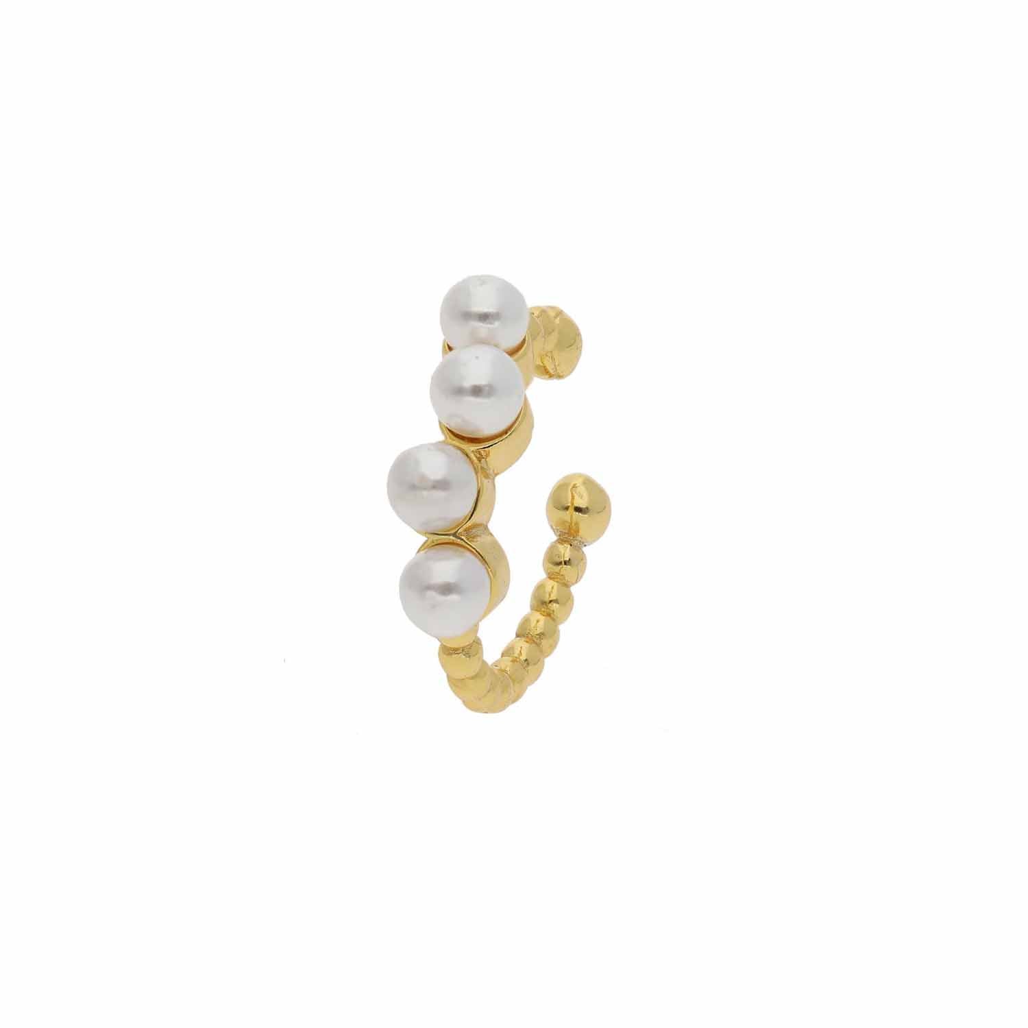 Billede af Nuni Copenhagen - Seattle Pearl earcuff forgyldt sølv sterlingsølv