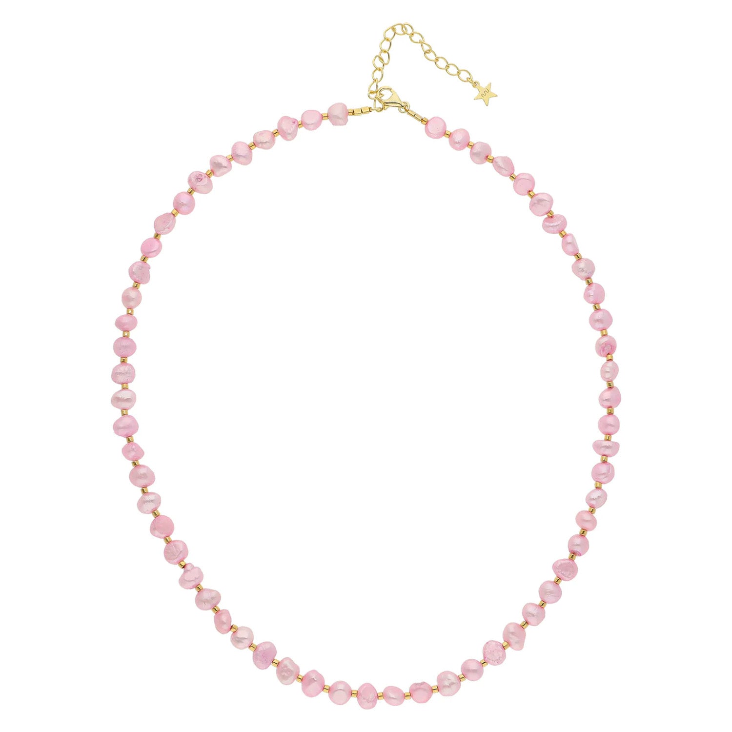 Billede af Nuni Copenhagen - Ditte Light Pink halskæde forgyldt sølv sterlingsølv
