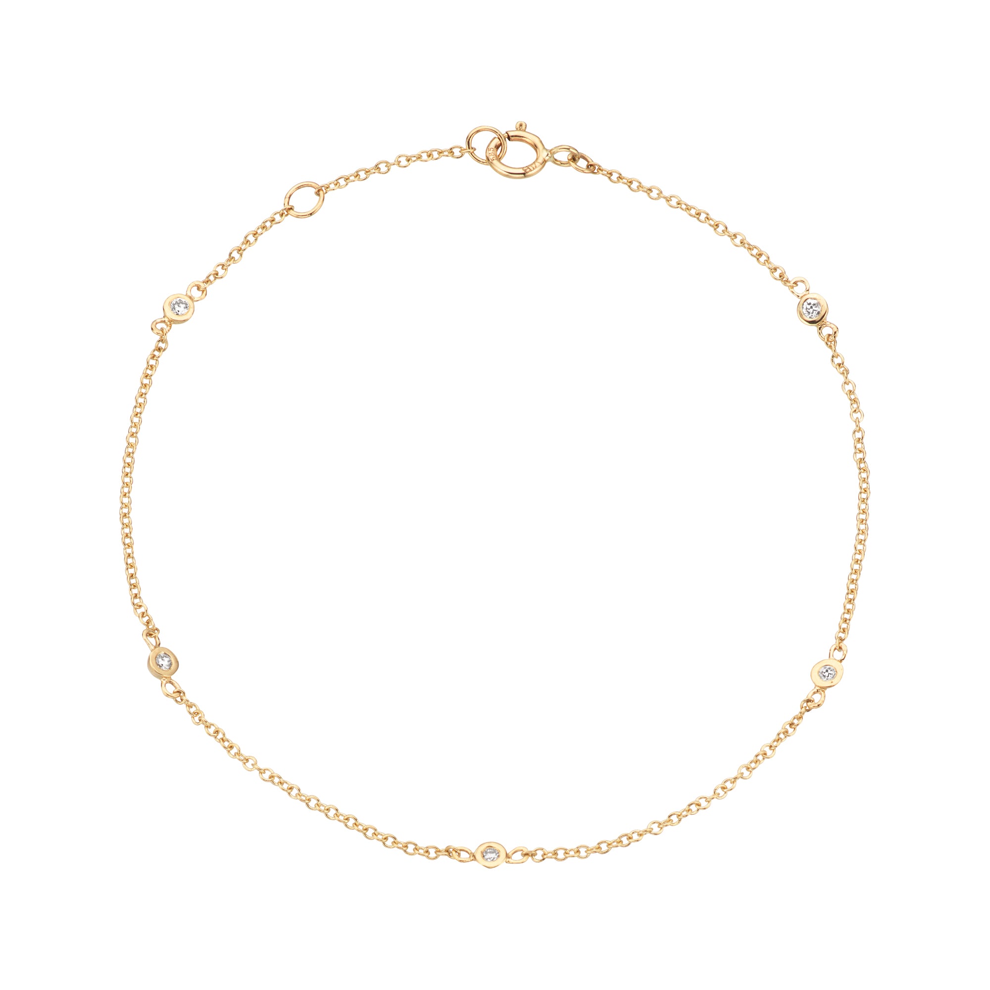 Billede af Diamond Collection by Vibholm - Armbånd, 0,09 ct. w/si, 19 cm 14 kt. guld