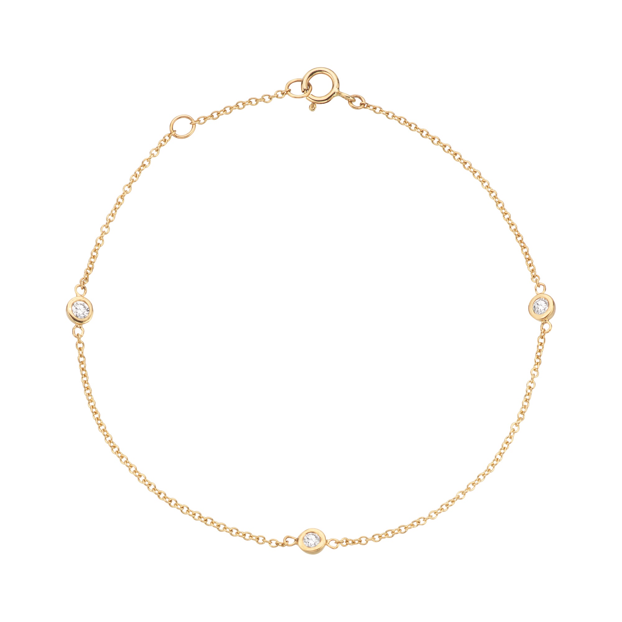 Billede af Diamond Collection by Vibholm - Armbånd, 0,19 ct. w/si, 19 cm 14 kt. guld