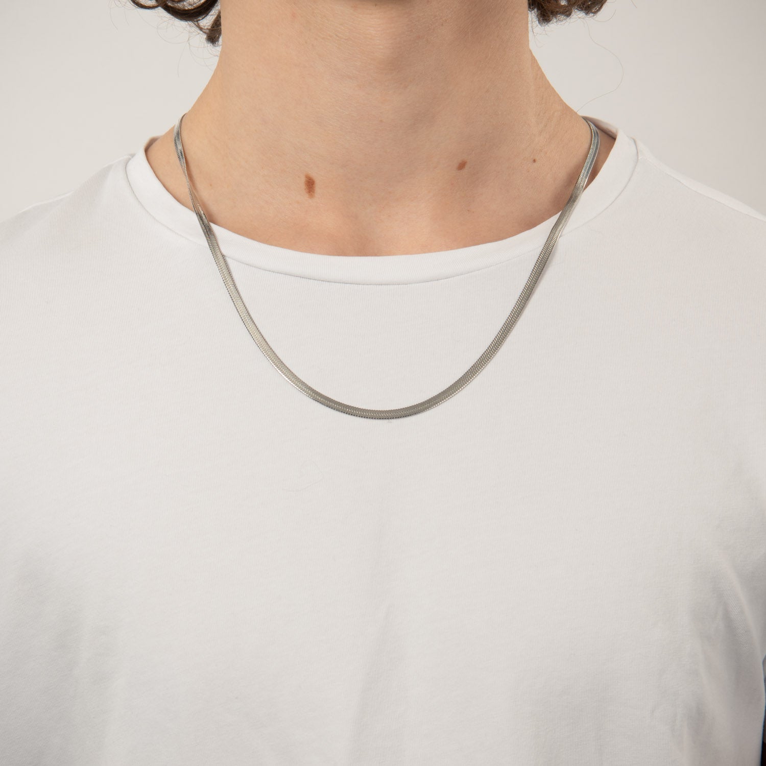 Billede af Vibholm Men - flad panser halskæde Stål Rustfrit