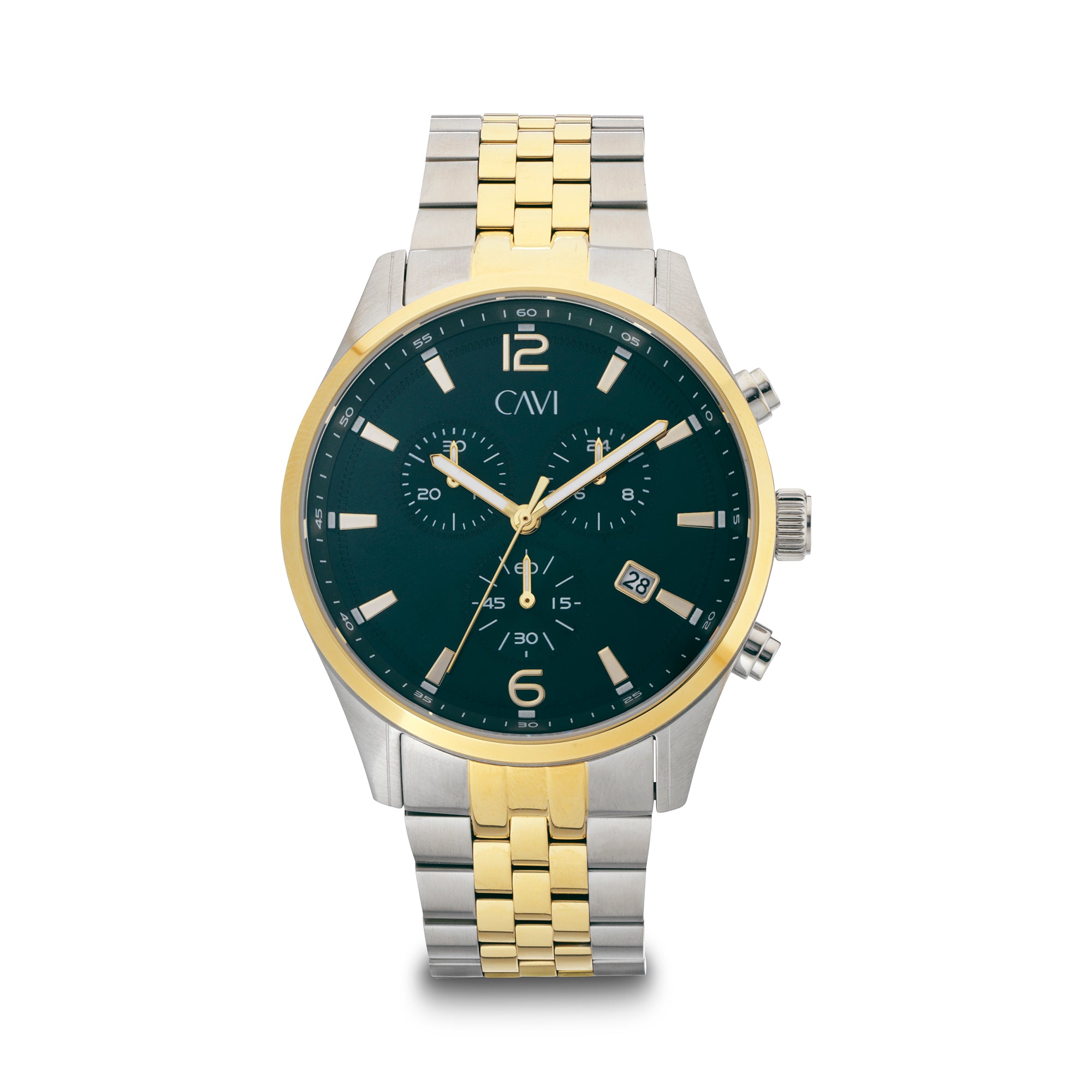 Se CAVI Watches - Apollo Green ur bicolor stål 43 mm hos Vibholm.dk