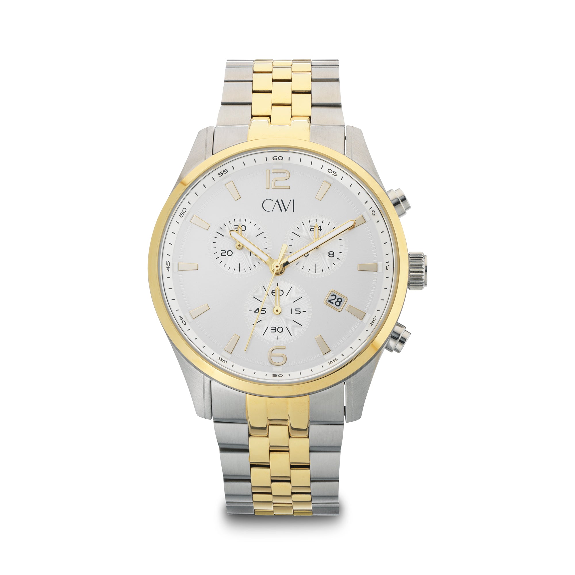 Se CAVI Watches - Apollo Silver ur bicolor stål 43 mm hos Vibholm.dk