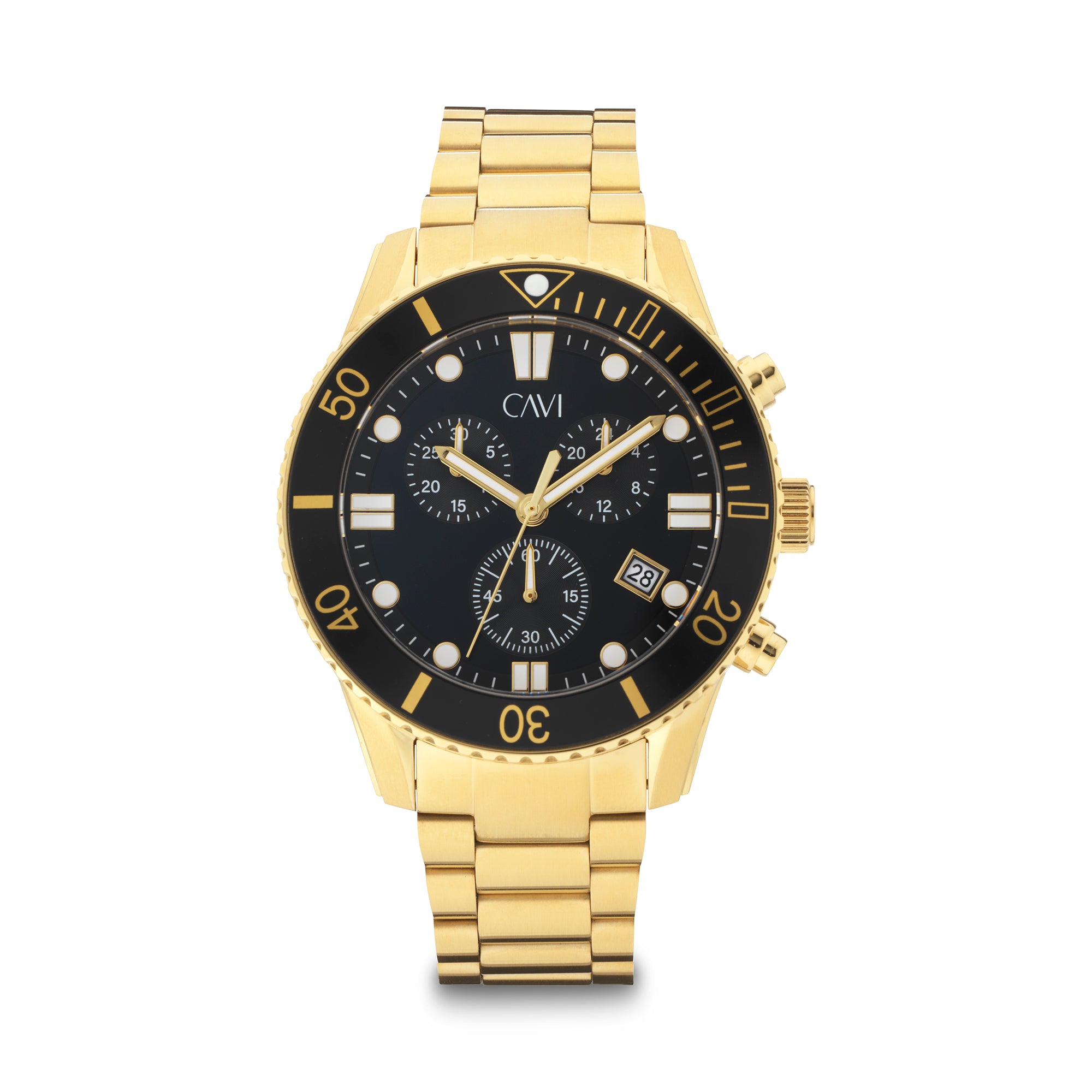 Billede af CAVI Watches - Helios Black ur, 43 mm Guld IPG