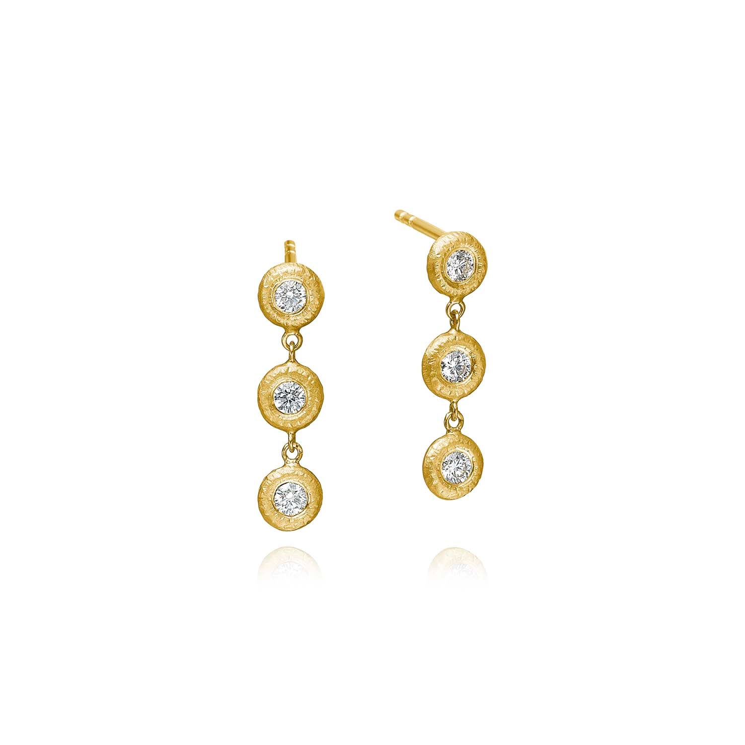 Se Dulong Fine Jewelry - Glory øreringe m. diamanter, Mini 18 kt. guld 0,24 ct. hos Vibholm.dk