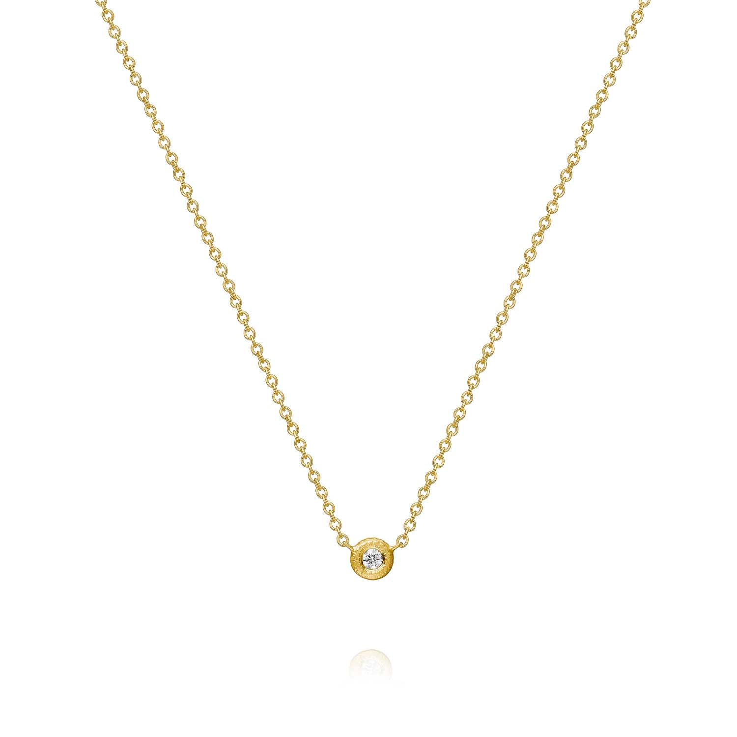 Billede af Dulong Fine Jewelry - Glory halskæde, Mini 18 kt. guld 0,04 ct.