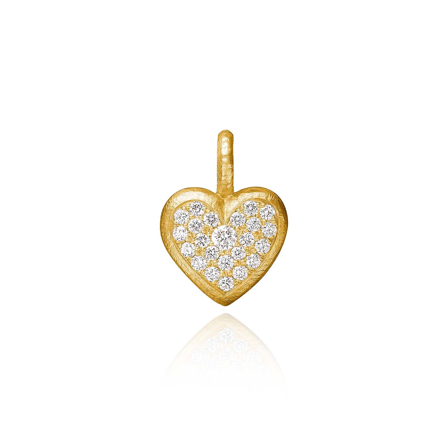 Se Dulong Fine Jewelry - Heart vedhæng m. diamanter 18 kt. guld 0,18 ct. hos Vibholm.dk