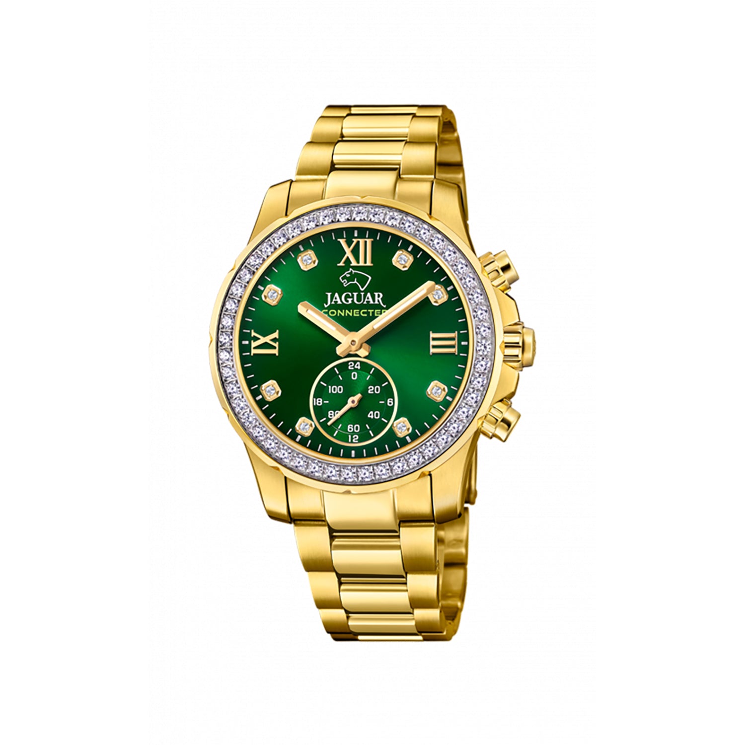 Se Jaguar - Connected ur, grøn guld PVD Rustfrit stål hos Vibholm.dk