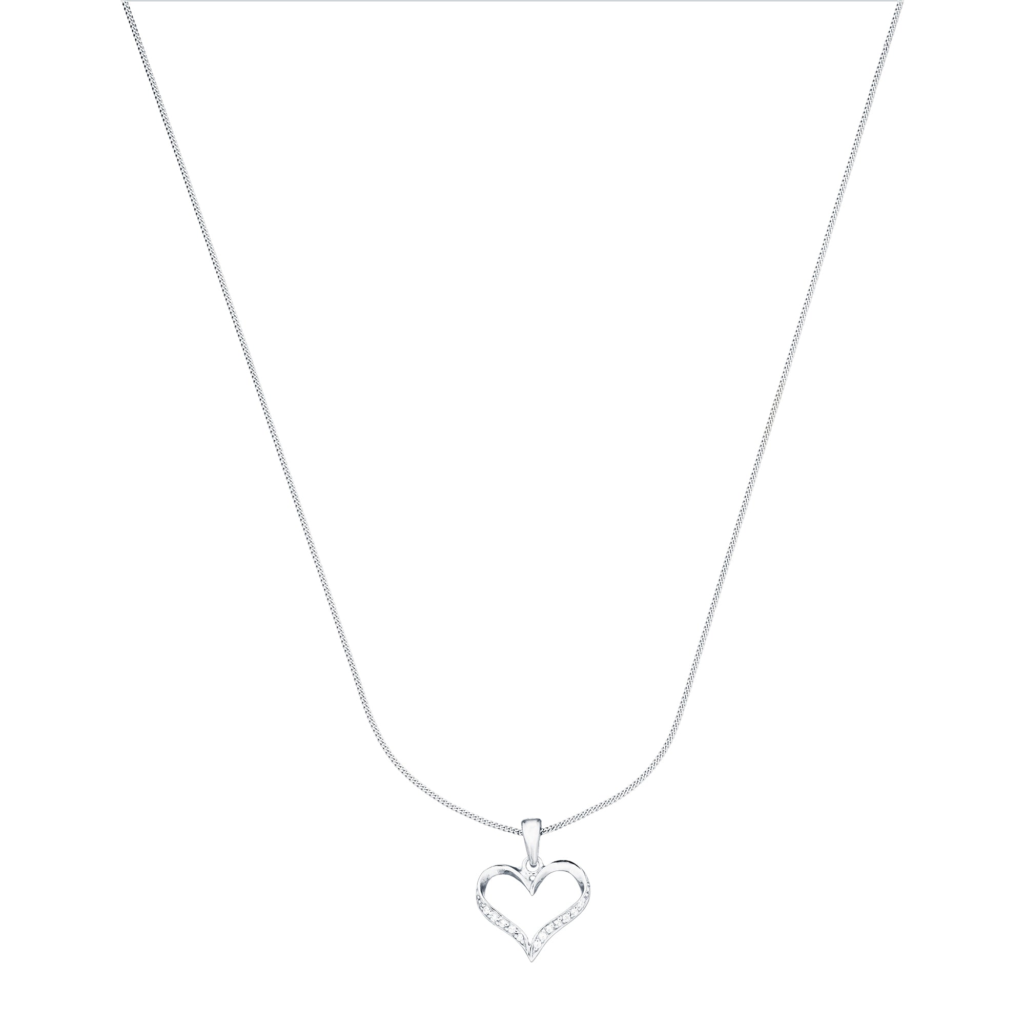 Billede af Vibholm Sølv - Hjerte halskæde med zirkonia Sterlingsølv