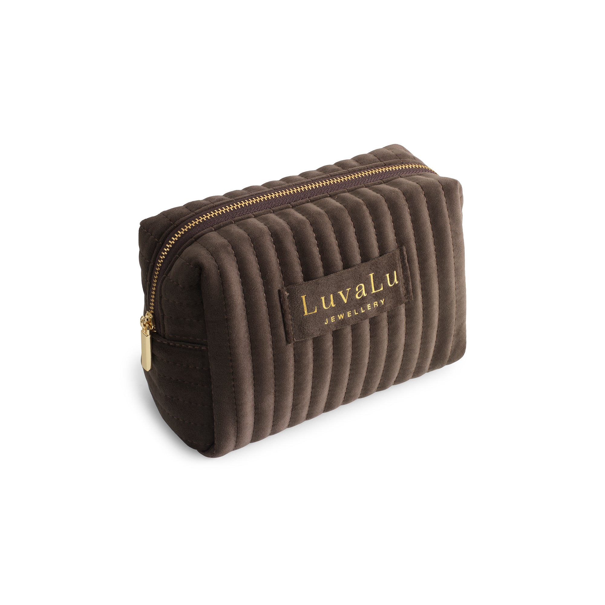 Se LuvaLu Jewellery - Small Brown makeup bag hos Vibholm.dk