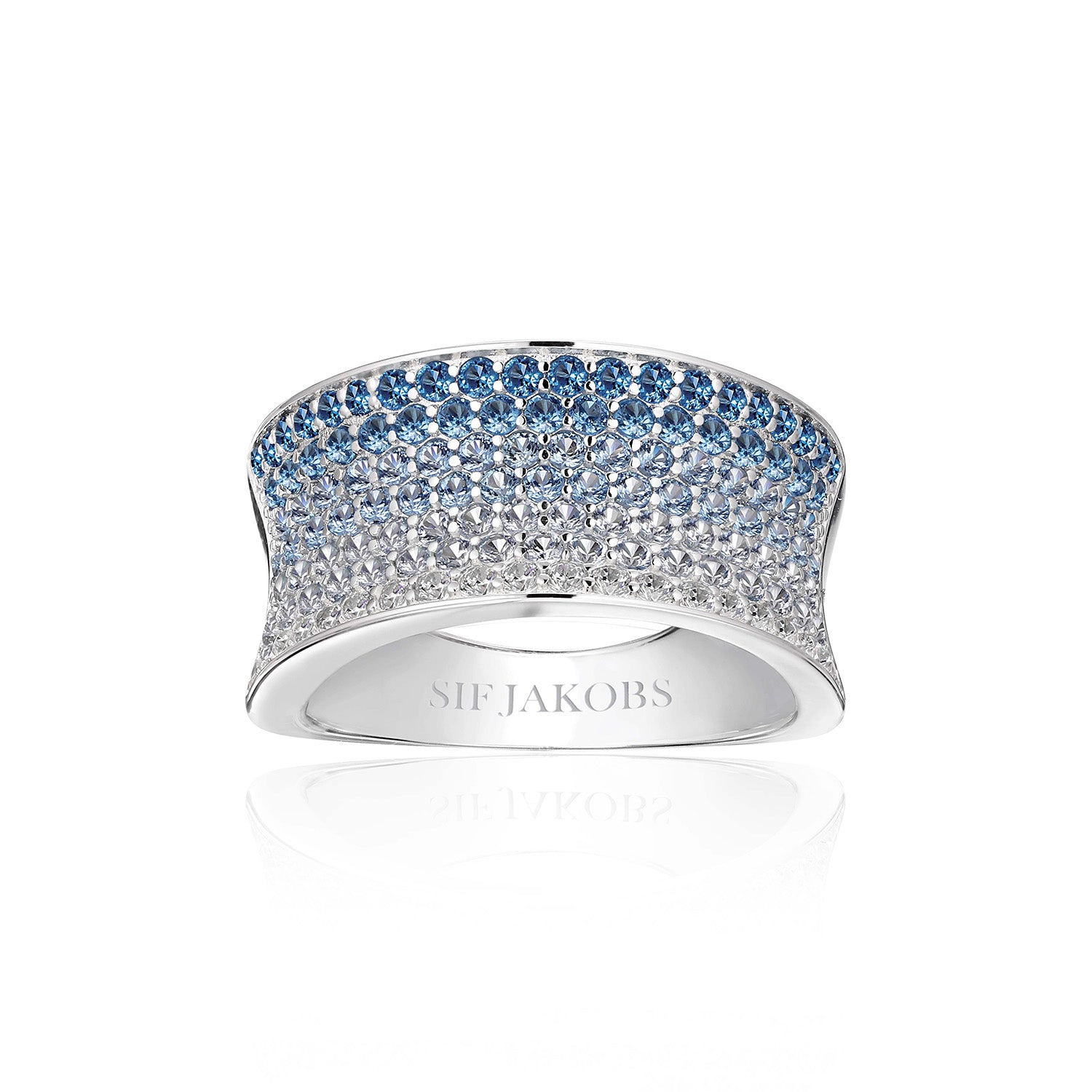 Sif Jakobs - Felline Concavo ring, blå Sølv sterlingsølv