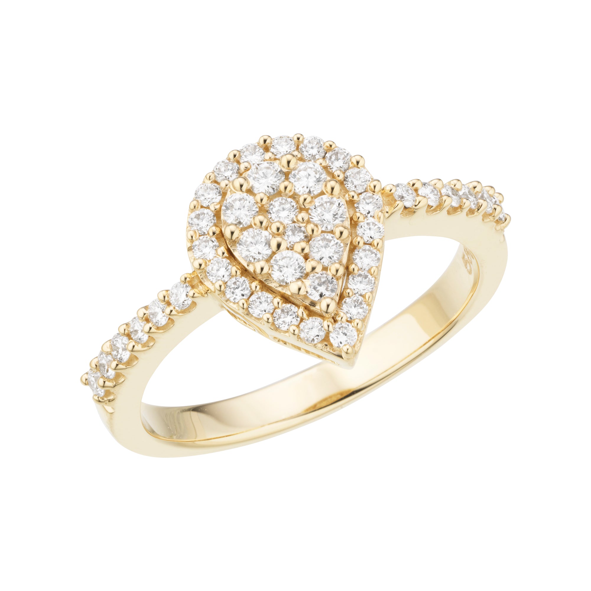 Billede af Diamond Collection by Vibholm - Dråbe ring, 0,45 ct. w/si 14 kt. guld