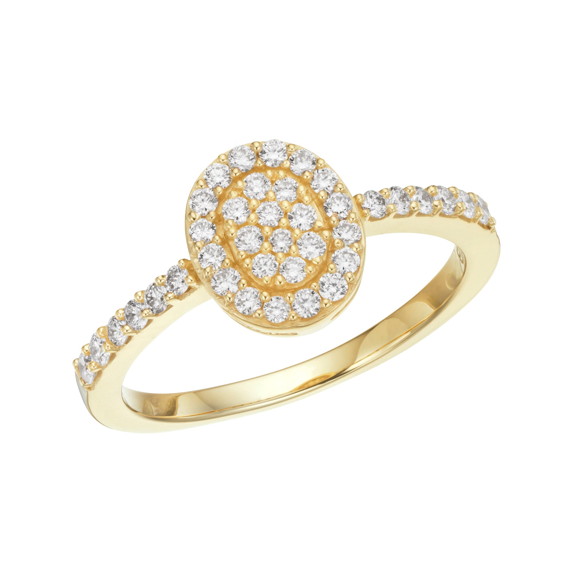 Se Diamond Collection by Vibholm - Oval Roset ring, 0,42ct. 14 kt. guld hos Vibholm.dk
