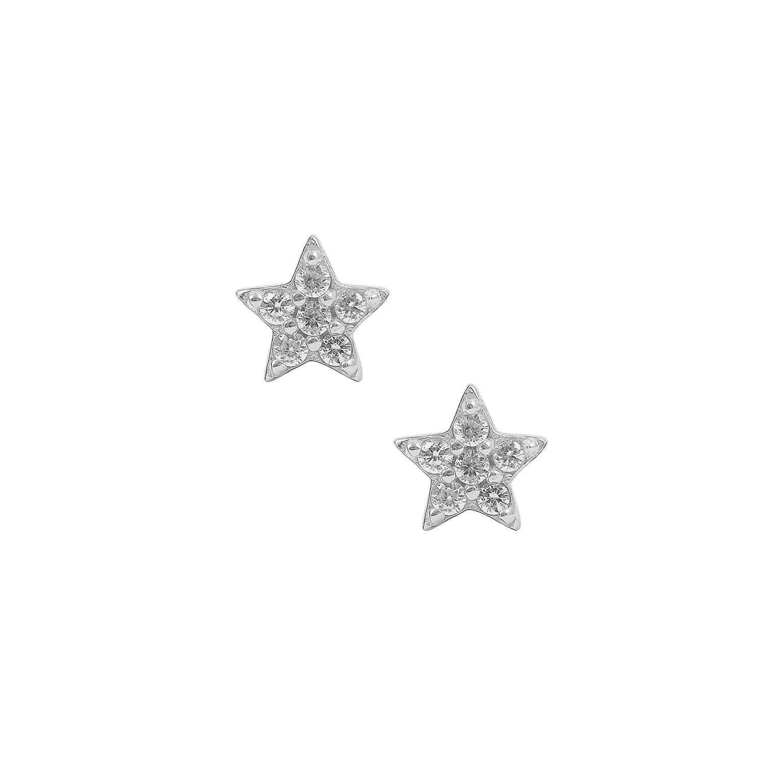 Billede af Hultquist Copenhagen - Hvide Stjerne ørestikker sølv sterlingsølv