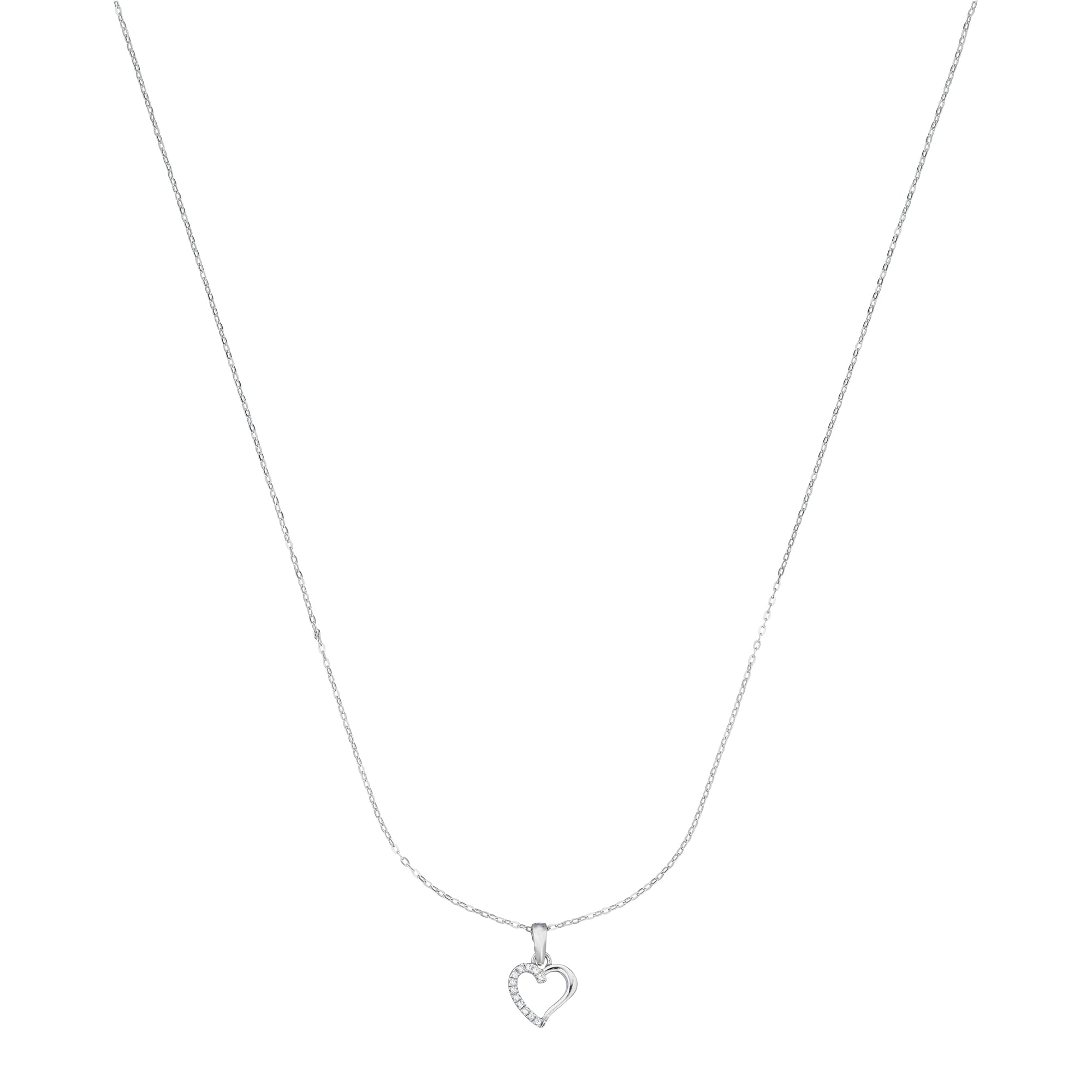 Billede af Vibholm Sølv - Hjerte halskæde med zirkonia Sterlingsølv