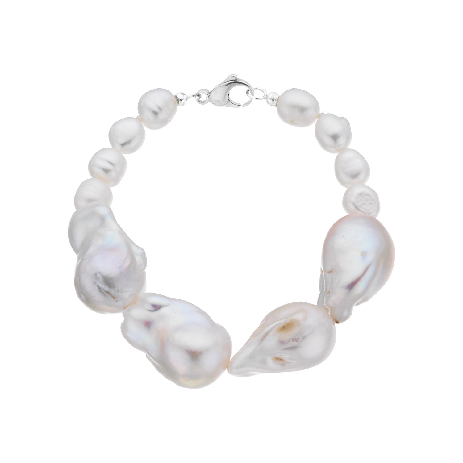 Billede af View Jewellery - Pearl Baroq armbånd sølv sterlingsølv