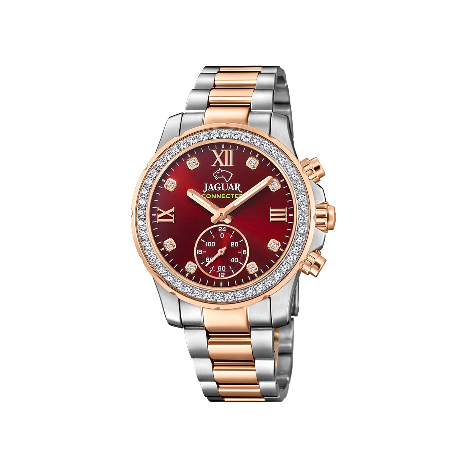 Se Jaguar - Connected ur, rød bicolor Rustfrit stål hos Vibholm.dk