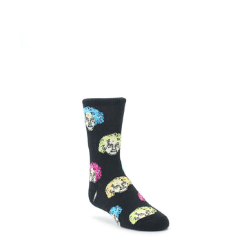 Girls' Black Dance Socks With Kitty Patterns