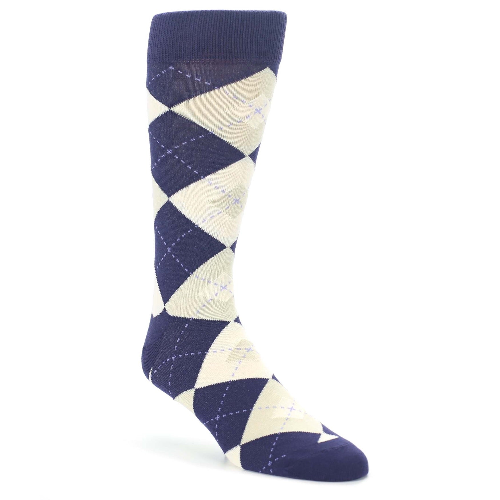 Lapis Purple Champagne Argyle Men's Dress Socks - Boldsocks product image