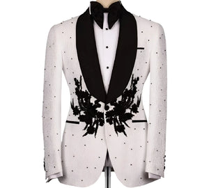 Black Beaded Floral Applique Suit - Modern Baby Las Vegas 