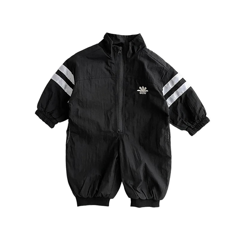 Striped Cargo Jumpsuit