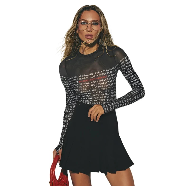 BE REAL NOT PERFECT Bodysuit