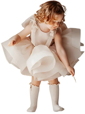 Bow  Ruffled Mini Dress - Modern Baby Las Vegas 