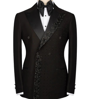 Luxury Black Beaded Blazer Tuxedo - Modern Baby Las Vegas 