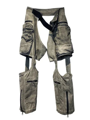 Hollow Asymmetric Distressed Overalls - Modern Baby Las Vegas 