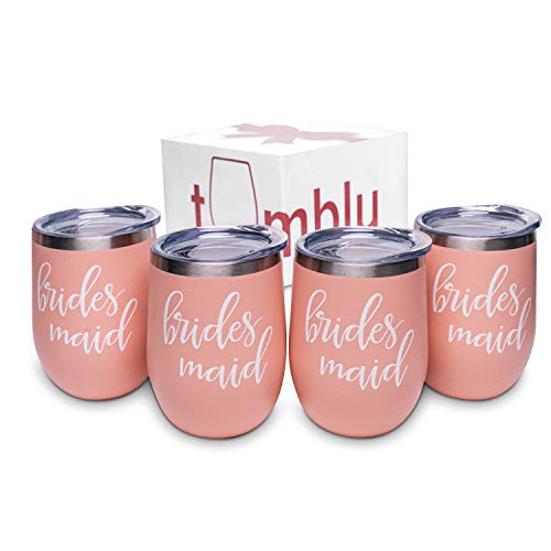 Personalized Bridesmaid Tumblers for The Entire Bridal Party, Proposal Gift for Bridesmaid, Maid of Honor, Flower Girl - Wedding Tumbler from BluChi