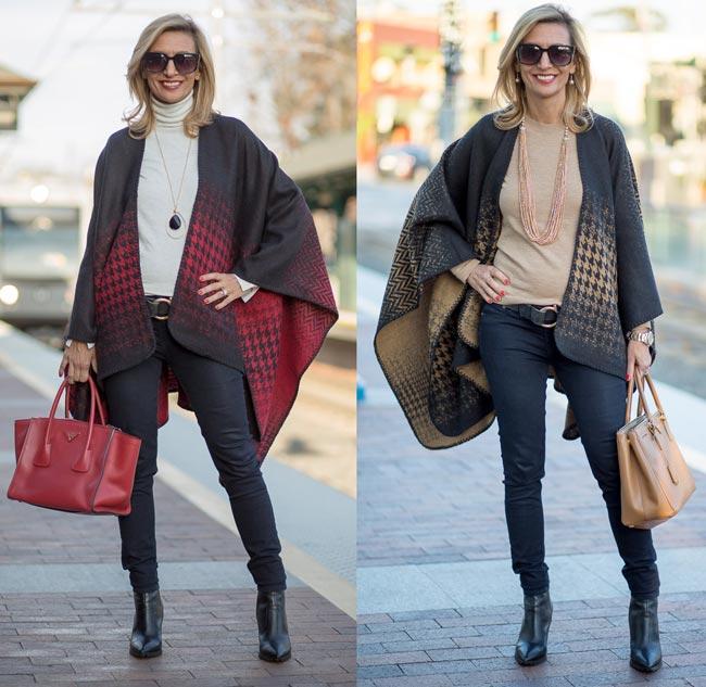 Our Reversible Houndstooth And Herringbone Ponchos – Just Style LA