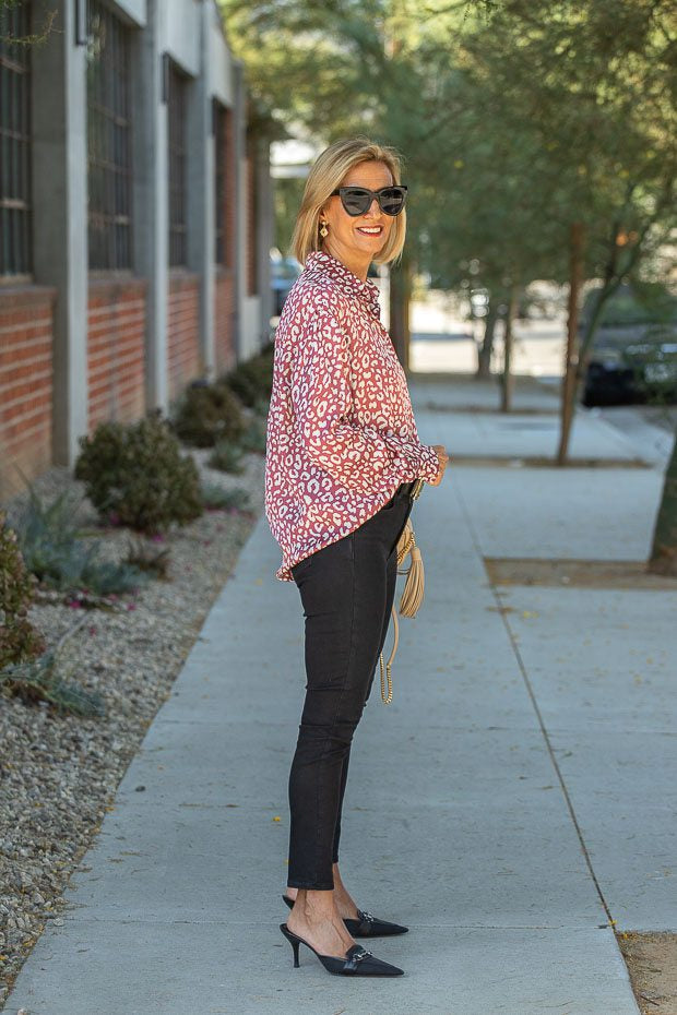 Cream Cape Vest And Leopard Print Silky Shirt – Just Style LA