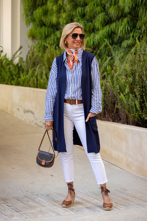 Navy And White With A Touch Of Orange – Just Style LA