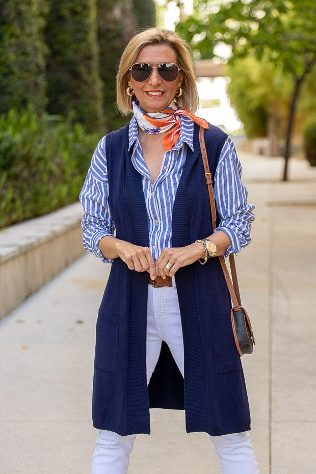 Navy And White With A Touch Of Orange – Just Style LA