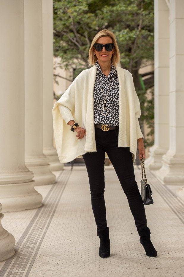 A New Cape Cardigan Mixed With Leopard – Just Style LA