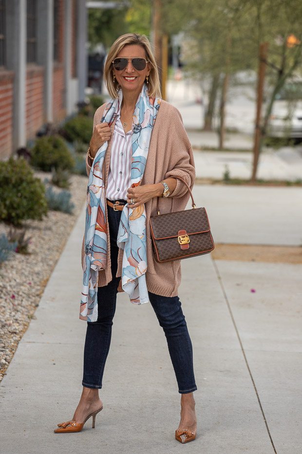 Mixing Stripes With Florals And A Cozy Cardigan – Just Style LA