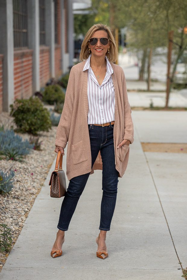 Mixing Stripes With Florals And A Cozy Cardigan – Just Style LA