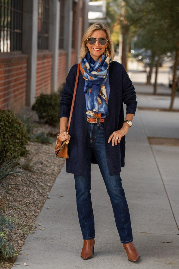 Navy Blue And Rust A Rich Fall Color Combo – Just Style LA