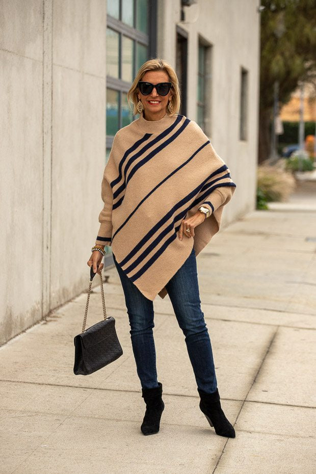 Our New Diagonal Stripe Ponchos with Sleeves – Just Style LA